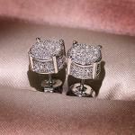 Women’s 18K White Gold Plated Diamond Studs