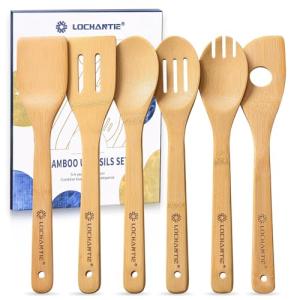 Bamboo Cooking Spoons and Utensils Set (6 Pieces)