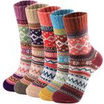 Cozy Vintage Wool Socks for Women - 5 Pairs