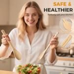 Bamboo Cooking Spoons and Utensils Set (6 Pieces)