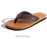 Men's Arch Support Leather Flip Flops - Size 10