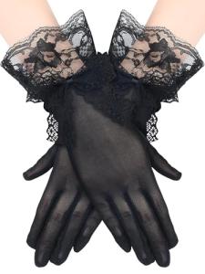 Elegant Black Lace Gloves for Parties and Events