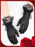 Elegant Black Lace Gloves for Parties and Events