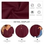 CATHY Women's Pleated Tunic V-Neck Long Sleeve Top