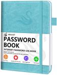 Stylish Hardcover Password Book with Tabs - Turquoise