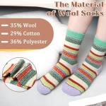 5 Pack Retro Cotton Knitting Crew Socks for Women