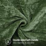 Set of 2 Forest Green Chenille Throw Pillow Covers