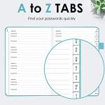 Stylish Hardcover Password Book with Tabs - Turquoise