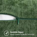 Set of 2 Forest Green Chenille Throw Pillow Covers