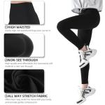 High Waisted Women's Workout Leggings - Black XXL