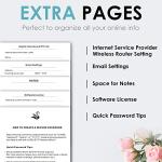 Stylish Hardcover Password Book with Tabs - Turquoise