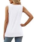 Women’s White Square Neck Summer Tank Top 2XL