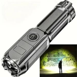 Rechargeable Waterproof LED Flashlight with Zoom 100,000 Lumen