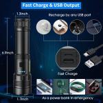 90000 Lumens Rechargeable Waterproof LED Flashlight