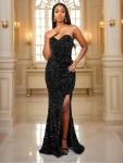 Red Sequin Strapless Mermaid Evening Dress 2025