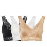 Rhonda Shear Lace Back Pin-Up Bra 3-Pack