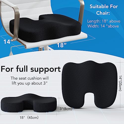 Coccyx Cushion with Lumbar Support for Comfort