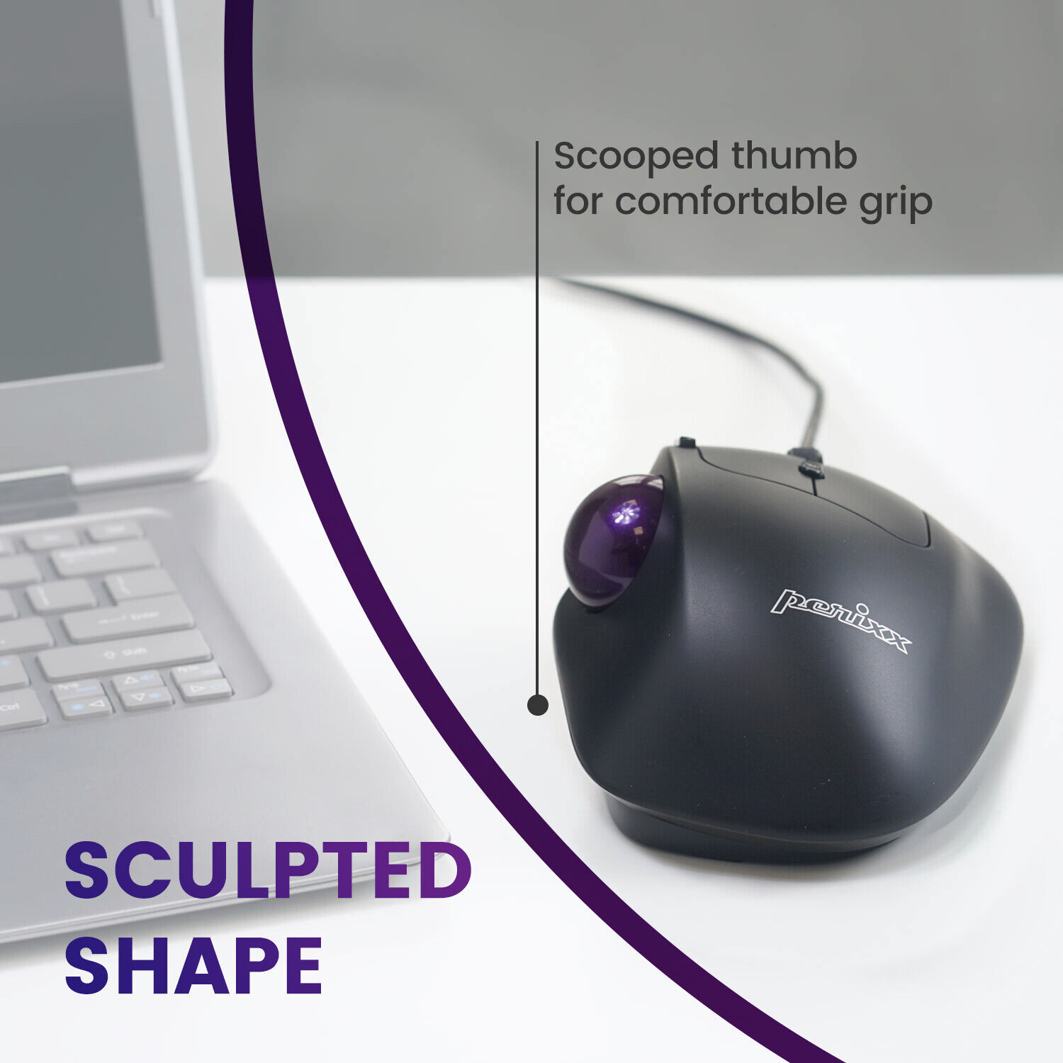 Perixx PERIMICE-520 Ergonomic Wired Trackball Mouse