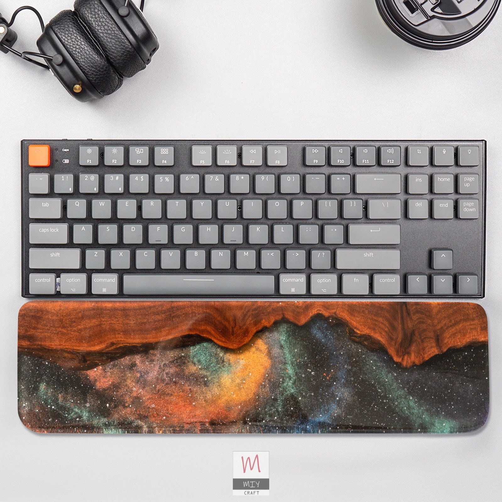 Galaxy Wood Wrist Rest for Keyboard and Mouse