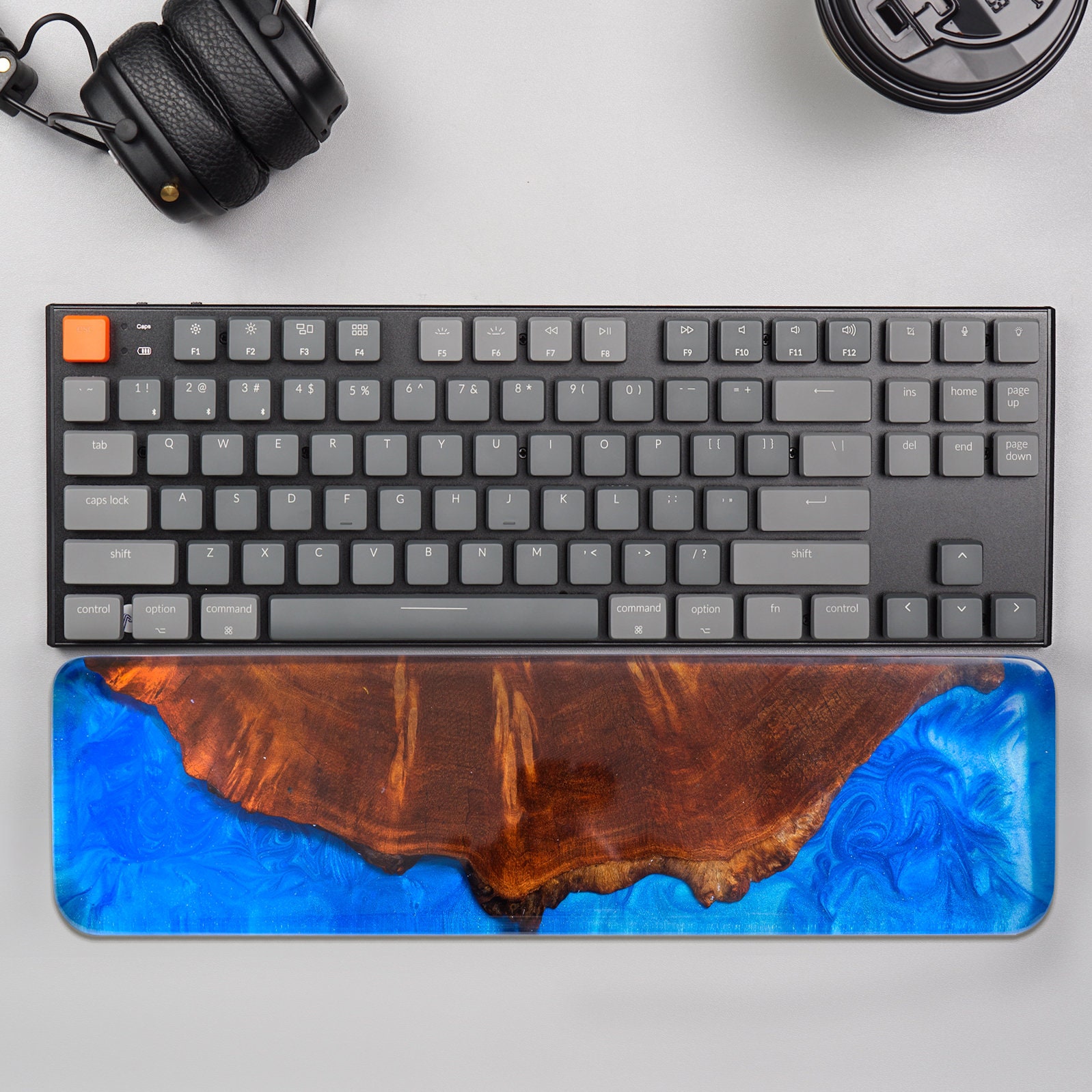Ergonomic Resin Wood Wrist Rest & Mouse Pad