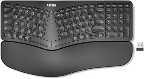 Arteck Wireless Ergonomic Split Keyboard with Wrist Rest