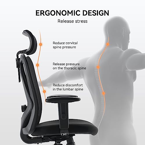 Ergonomic Black Swivel Office Chair with Support
