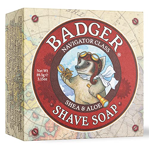 Badger Shaving Soap Puck, Aloe Vera & Coconut Oil, Bergamot Essential Oil
