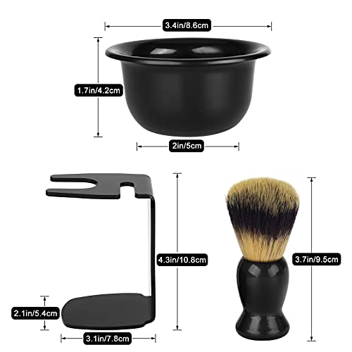 CINEEN 3-In-1 Shaving Kit Brush, Stand, & Bowl