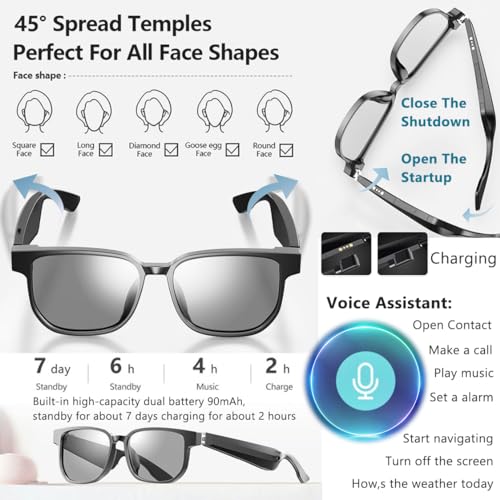 DYOATO Bluetooth Audio Smart Glasses for Outdoors