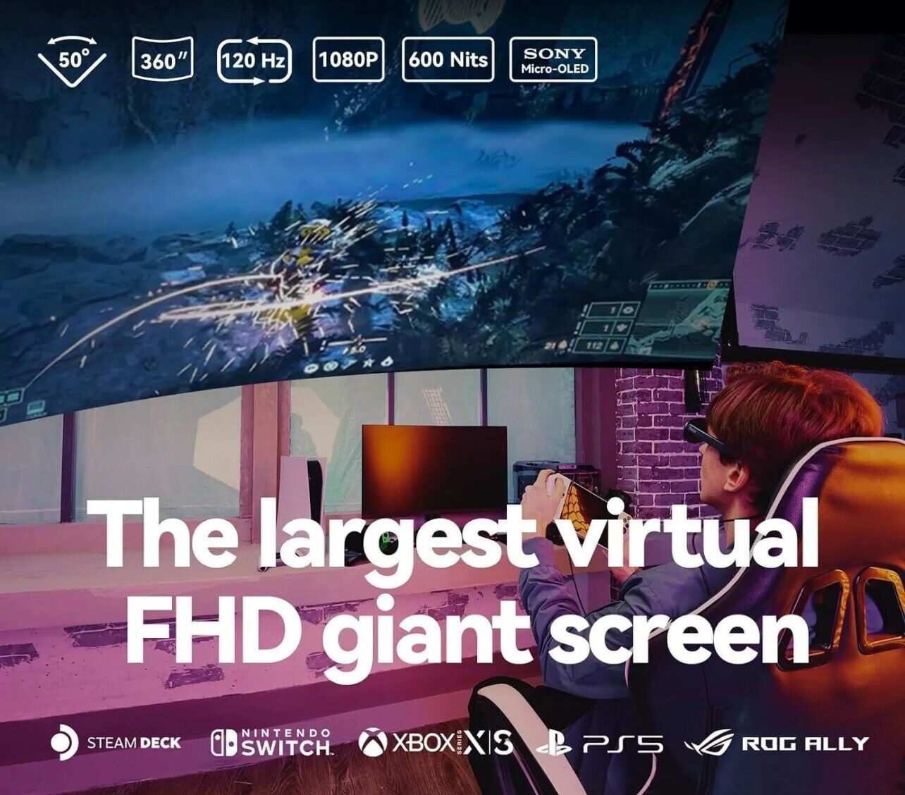 Rokid Max AR Glasses with 360° Micro-OLED Display