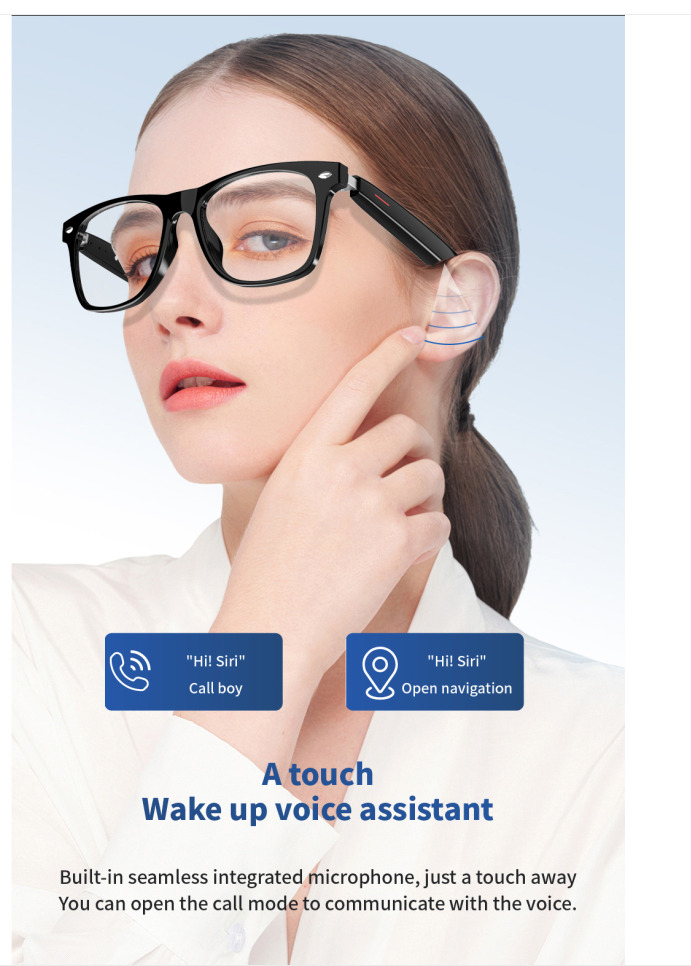 Bluetooth Smart Glasses with Stereo Audio Speaker