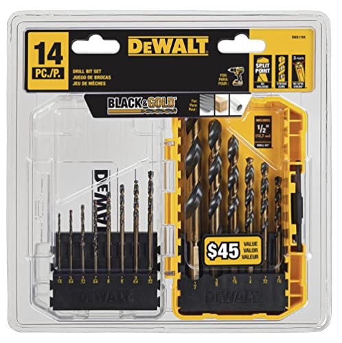DEWALT 14-Piece Drill Bit Set for All Materials