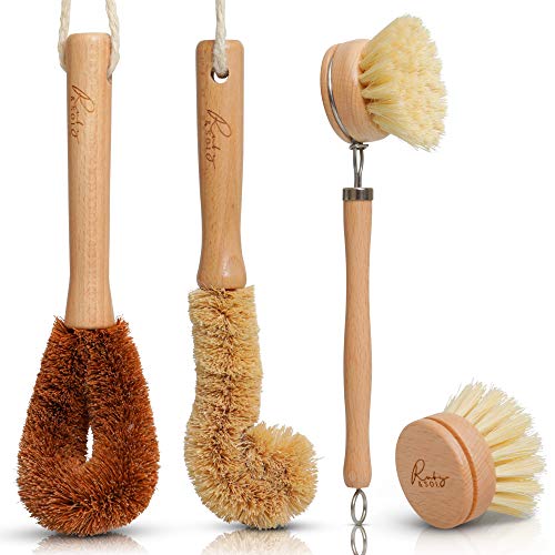 Eco-Friendly Wooden Brush Set for Kitchen Cleaning