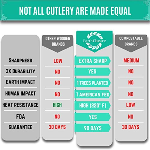 Eco-Friendly Compostable Wooden Utensils Set – 300 Pieces