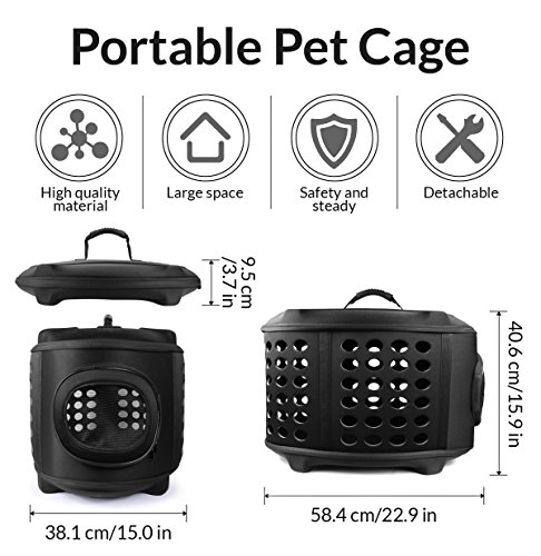 FRiEQ 23-Inch Hard Cover Pet Carrier for Cats