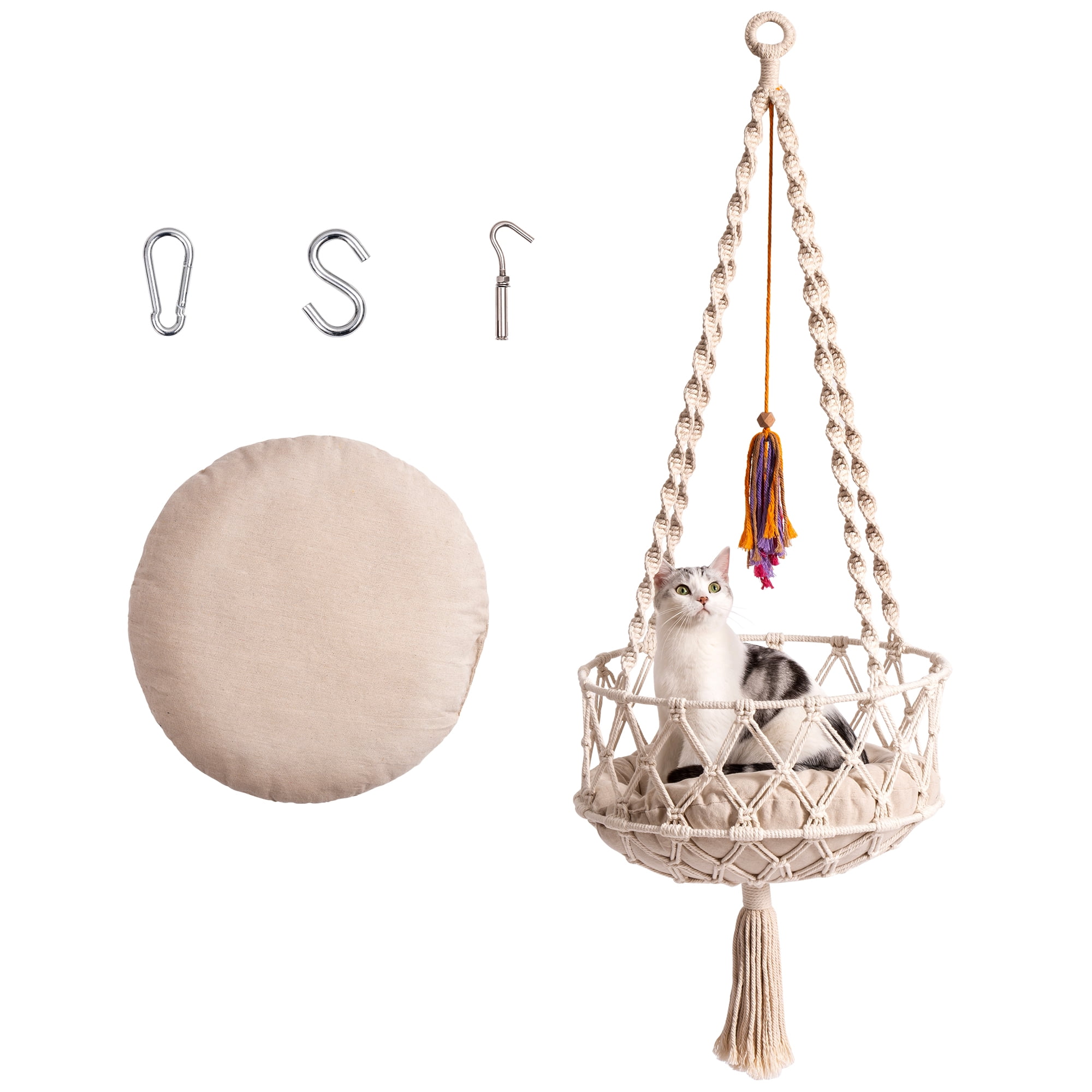 Mewoofun Woven Cat Hammock with Cushion