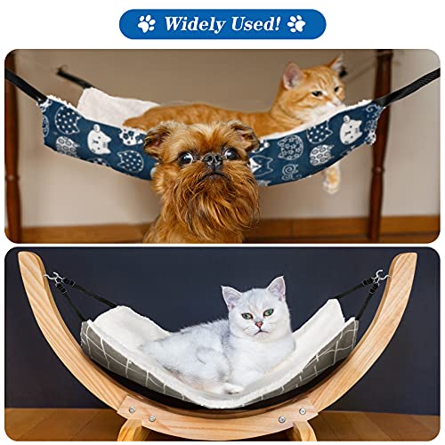 2-Pack Reversible Cat Hammock with Adjustable Straps