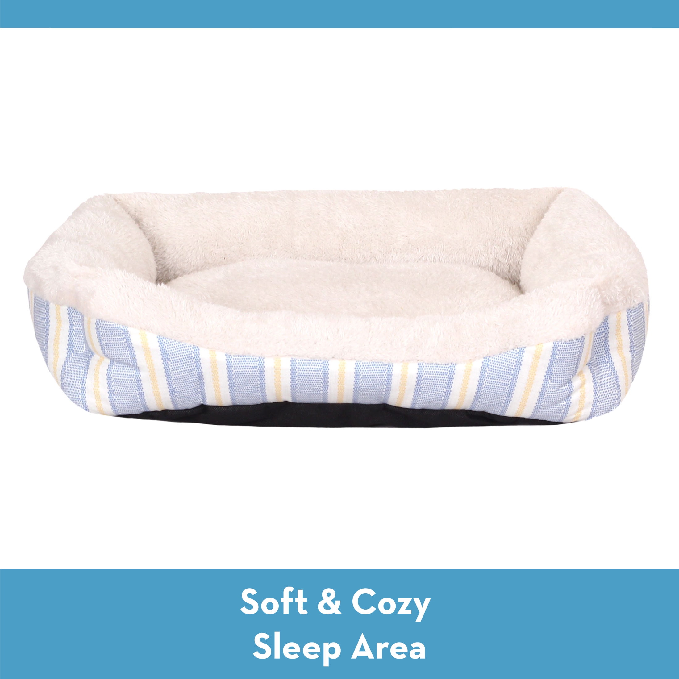 Vibrant Life Cozy Cat Bed in Cream & Blue