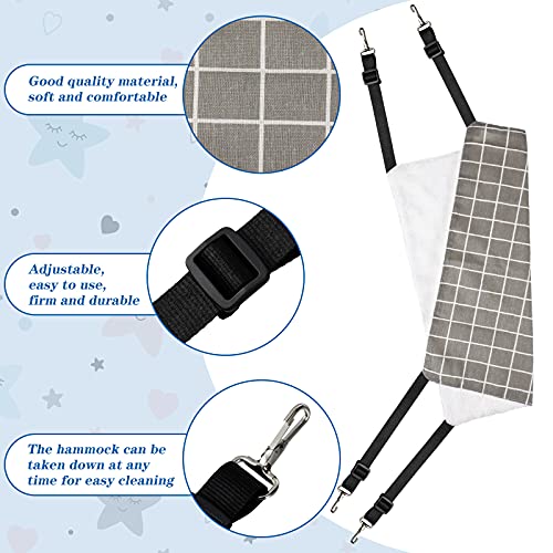 2-Pack Reversible Cat Hammock with Adjustable Straps