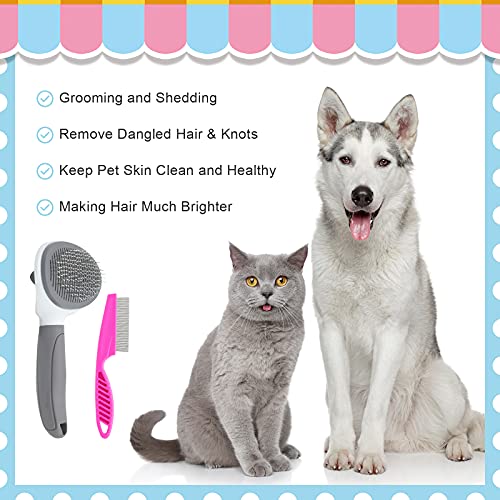 Self-Cleaning Cat Brush for Shedding and Grooming