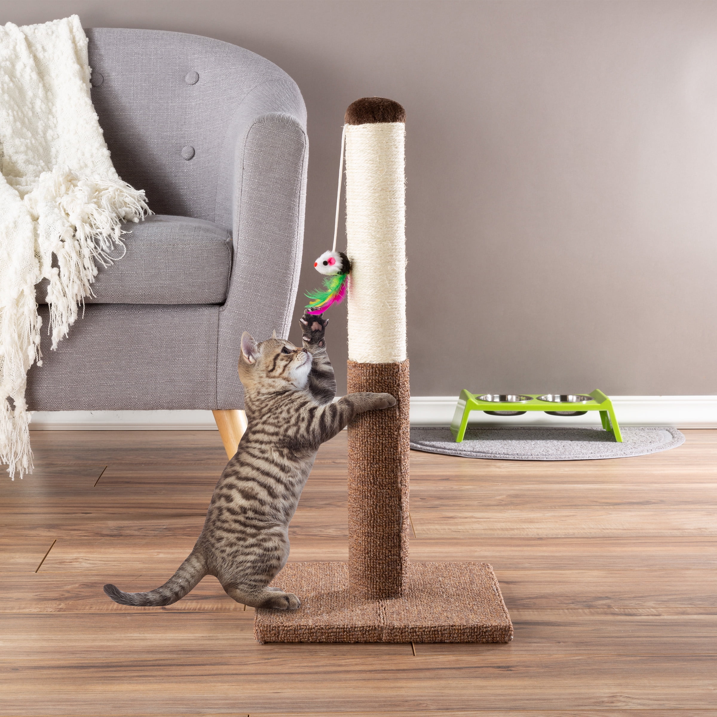 Bengal Cat Scratching Post with Mouse Toy