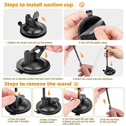 2-Pack Interactive Cat Toys with Suction Cups