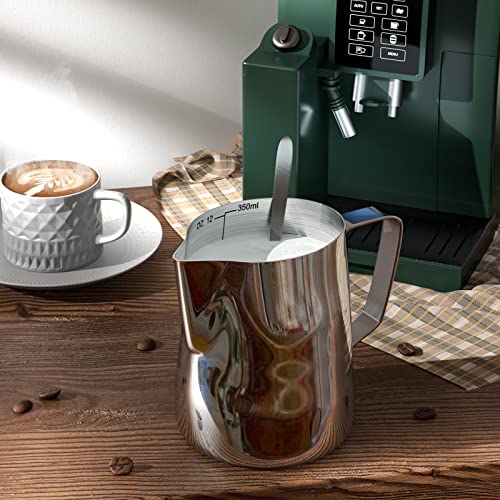 SIKEMAY 12oz Stainless Steel Milk Frother Jug