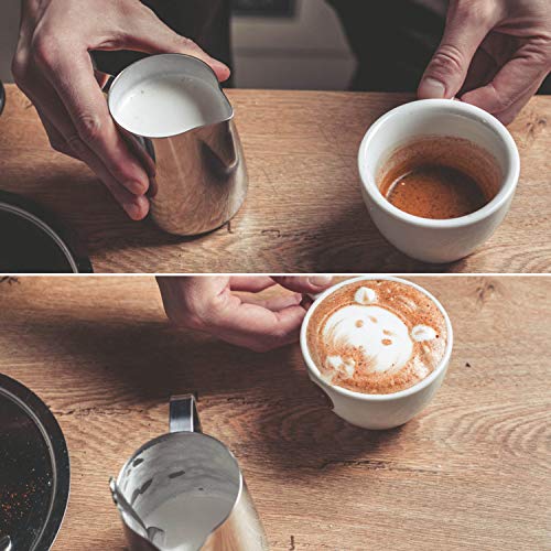 SIKEMAY 12oz Stainless Steel Milk Frother Jug