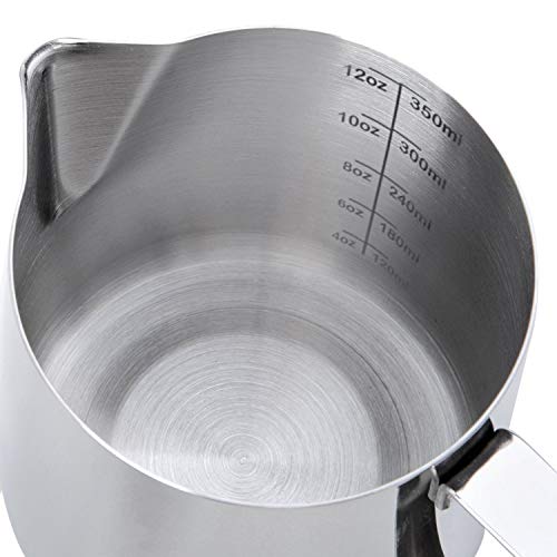 SIKEMAY 12oz Stainless Steel Milk Frother Jug
