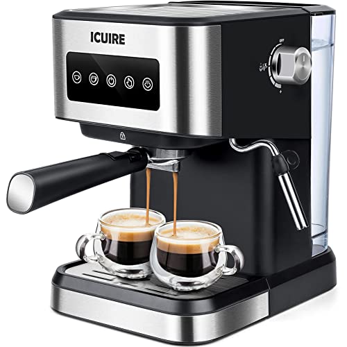 ICUIRE Espresso Maker with Milk Frother, 20 Bar