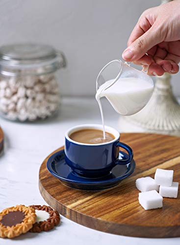 Sweese Stackable Espresso Cups with Saucers, Navy