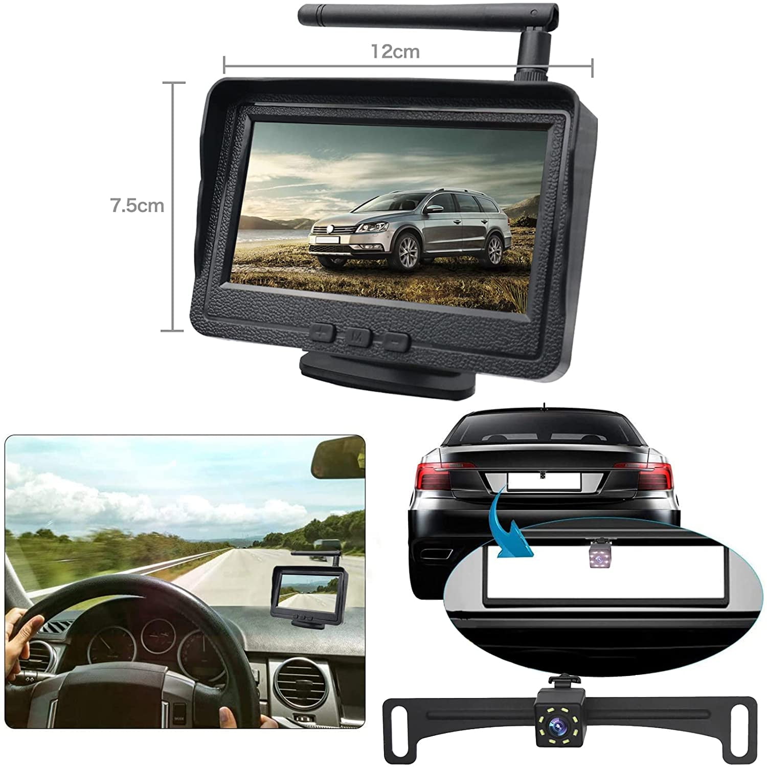 B-Qtech Wireless Backup Camera with LCD Monitor
