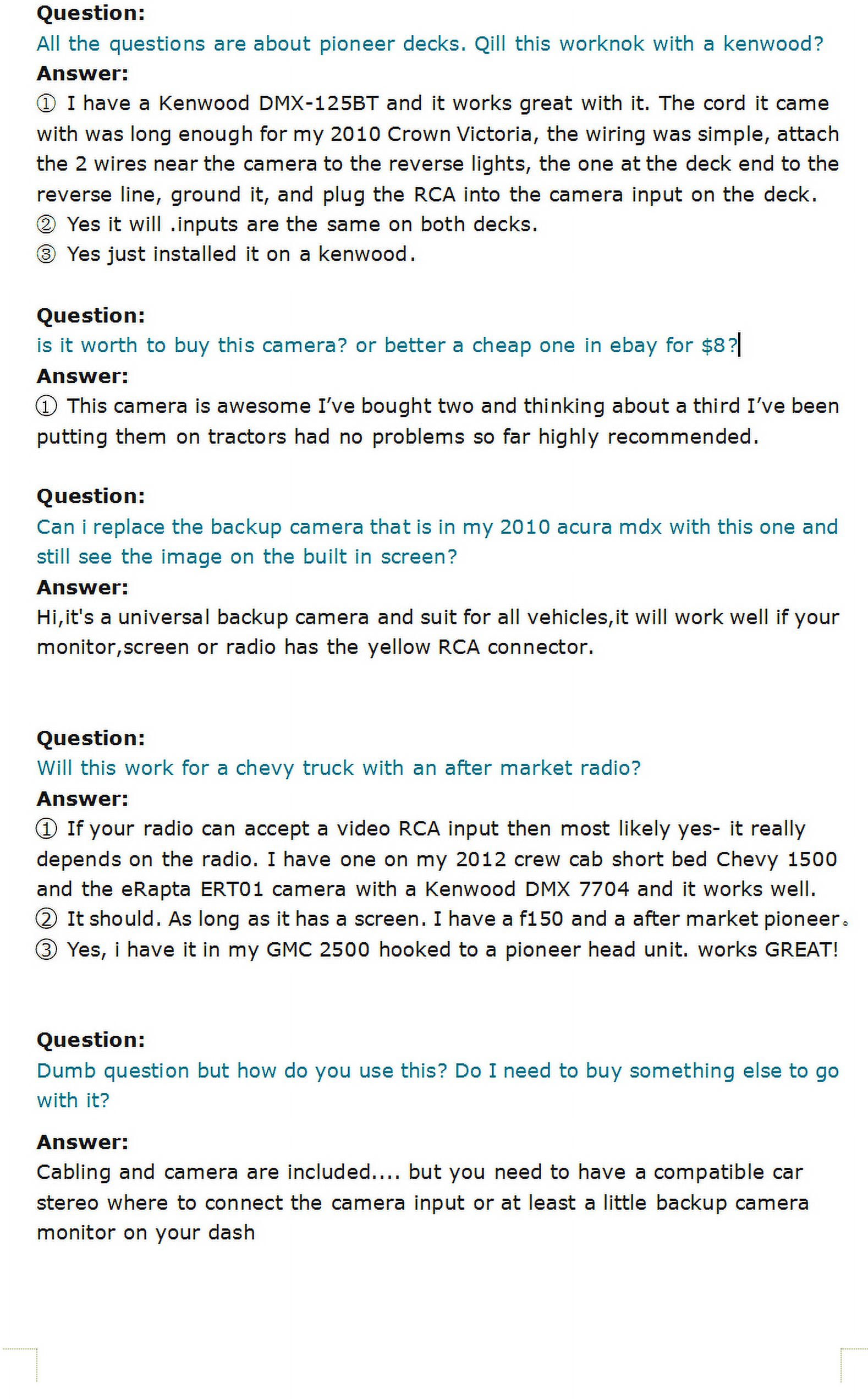 eRapta ERT01 HD Car Backup Camera with Night Vision