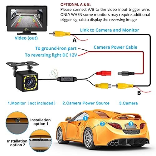 INCLAKE Ultra HD Car Backup Camera with Night Vision